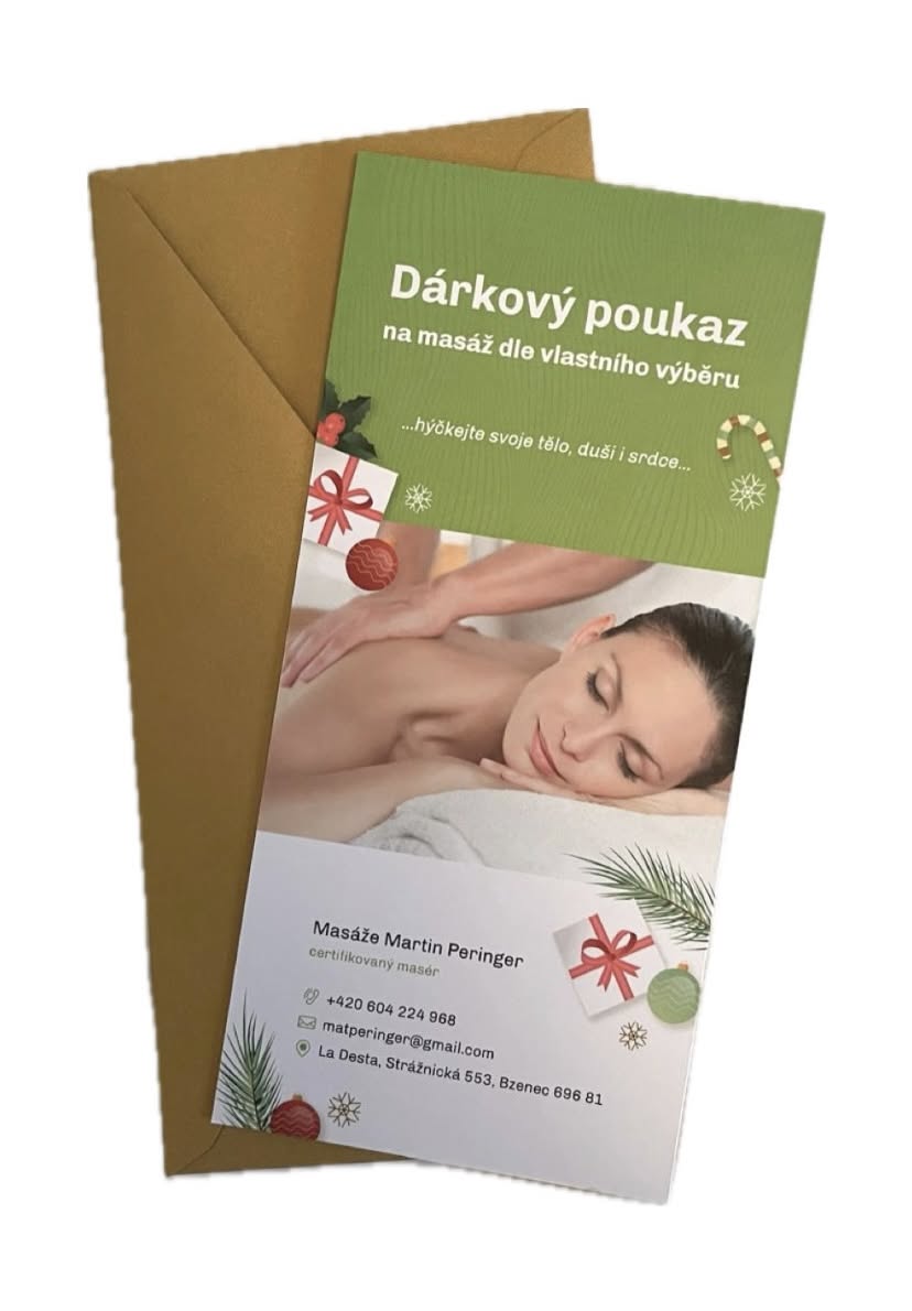 Dárkový poukaz na masáž – Masáže Martin Peringer